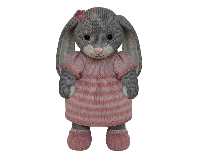 Knit a Teddy Outfit Pink Stripy Dress