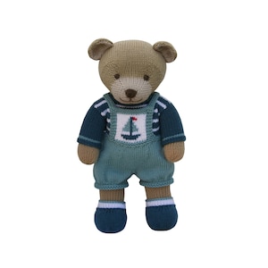 テディベア風の服を編む セイルボートのダンガリー