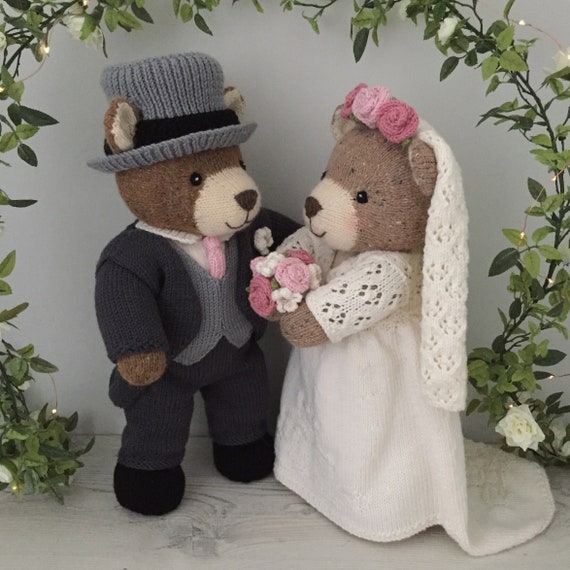 シュタイフ 勝ち抜い ウェディングベアセット 花嫁 花婿