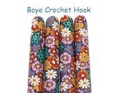 Crochet Hook, Boye Polymer Clay Covered Crochet Hooks, Crochet Hook Size B-N, Custom Crochet Needle, Flowers, Ergonomic Crochet Hook