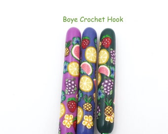 Boye Crochet Hook, Custom Crochet Crochet Needle, Fruit, Pineapple, Melon, Lemon, Colorful