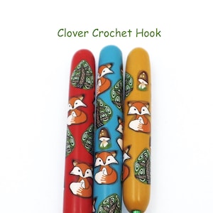 Crochet trèfle, crochet personnalisé, renard, forêt, champignon, forêt