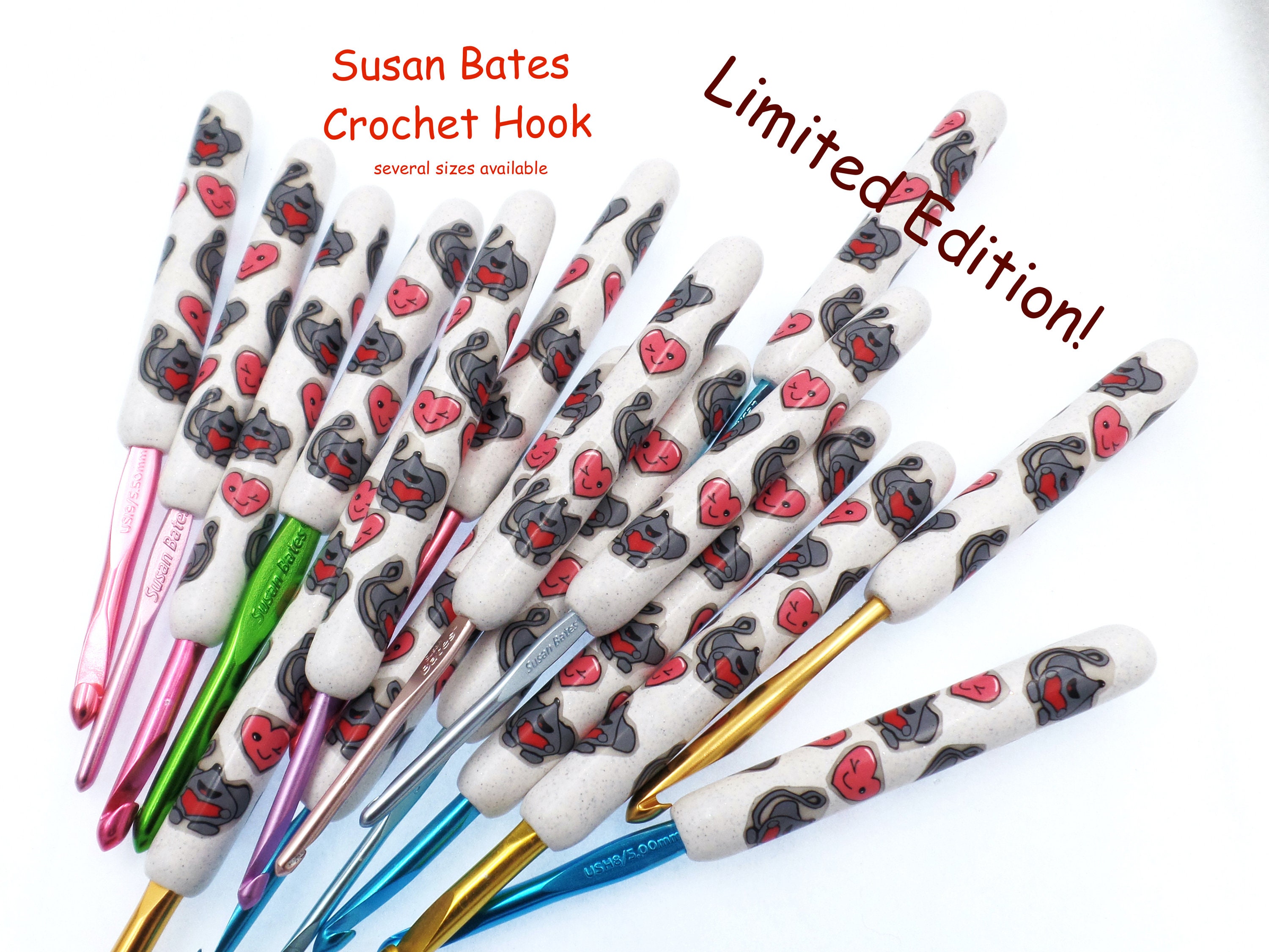 Susan Bates Steelite Soft Ergonomic Steel Crochet Hook Set-Extra Fine - - 3  Pack
