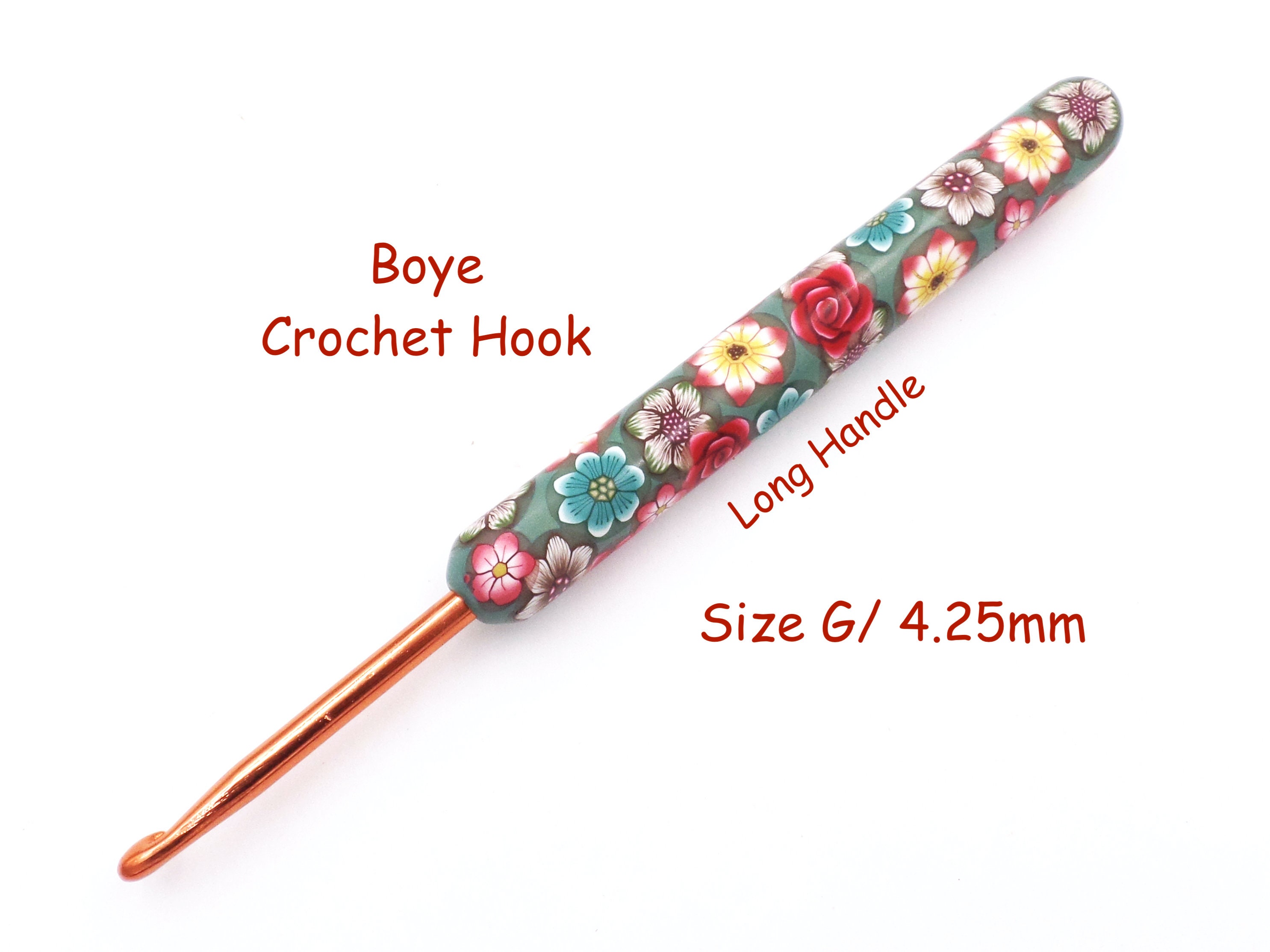 Boye Size 2/2.25 Mm Steel Crochet Hook With Polymer Clay Handle 