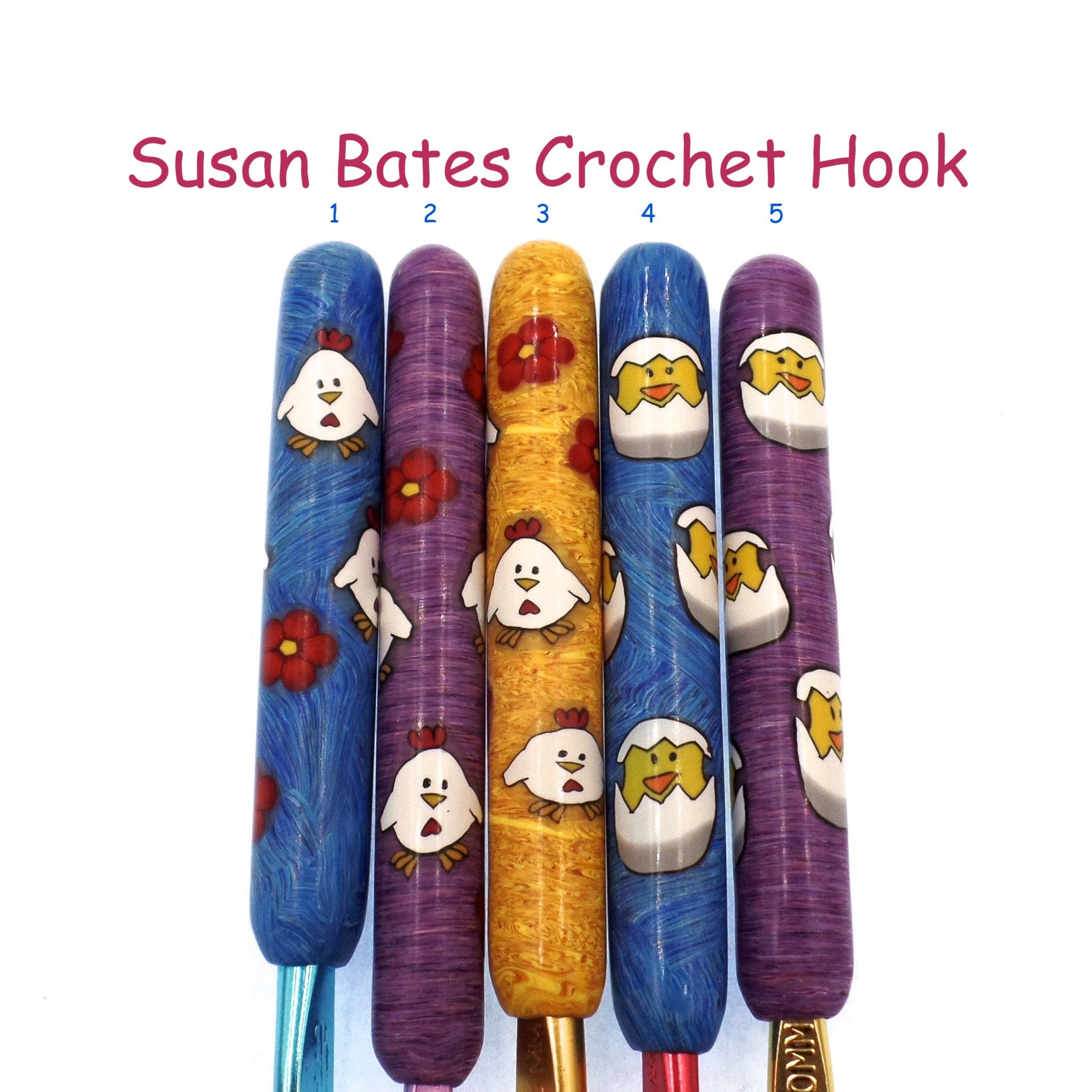 Crochet Hook, Polymer Clay Covered Susan Bates Crochet Hook, Ergonomic  Crochet Hook, Chicken, Baby Chick, Farm Animal 