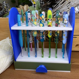 Crochet Hook Organizer with Storage, Crochet Hook Display, Crochet Hook Holder, Crochet Hook Case