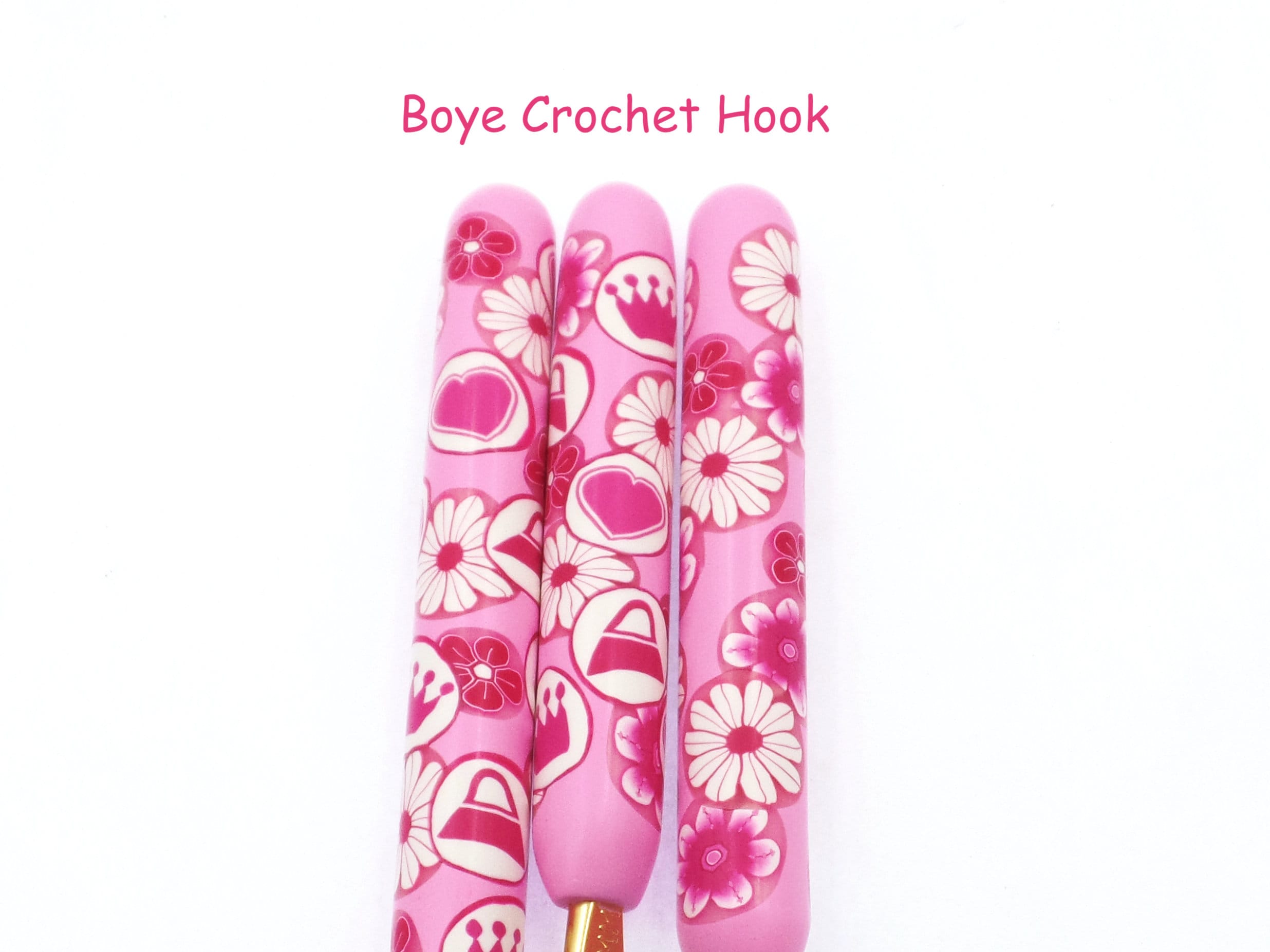 Pink Crochet Hook, Boye Polymer Clay Covered Crochet Hooks, Custom Crochet  Needle, Flowers, Fashion Doll, Doll Accessories 