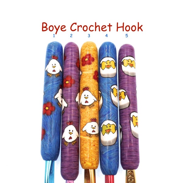 Crochet, Crochet Boye recouvert de pâte polymère, Poulet, Poussin, Animal de la ferme