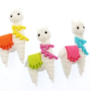 Set of 3 Llama Shank Buttons, Animal