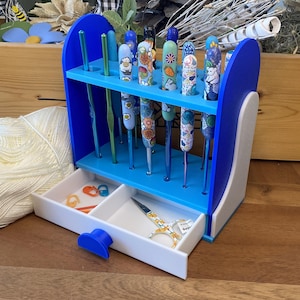 Crochet Hook Organizer with Storage, Crochet Hook Display, Crochet Hook Holder, Crochet Hook Case