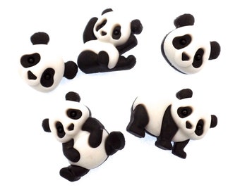 Novelty Buttons 2 SITTING #2 PANDA 1" new Novelty Buttons 2 SITTING #2 PANDA 1" new