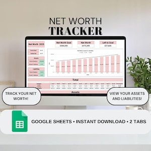 Net Worth Tracker: Personal Finance Template (Google Sheets, Digital Download)