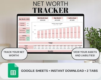Net Worth Tracker | Personal Finance Tracker | Wealth Tracker | Assets and Liabilities Tracker | Net Worth Google Sheets Template