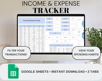 Registro de ingresos y gastos / Registro de transacciones / Seguimiento de finanzas personales / Hoja de cálculo financiera / Plantilla de Hojas de cálculo de Google
