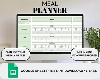 Planificador de comidas semanal / Plan de comidas / Lista de compras semanal automatizada / Planificador de recetas / Lista de compras