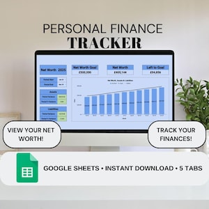 Personal Finance Tracker: Net Worth, Savings, Debt (Google Sheets Template)