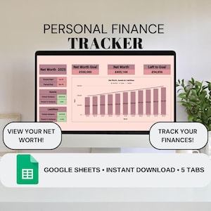 Personal Finance Tracker: Net Worth, Savings, Debt (Google Sheets Template)