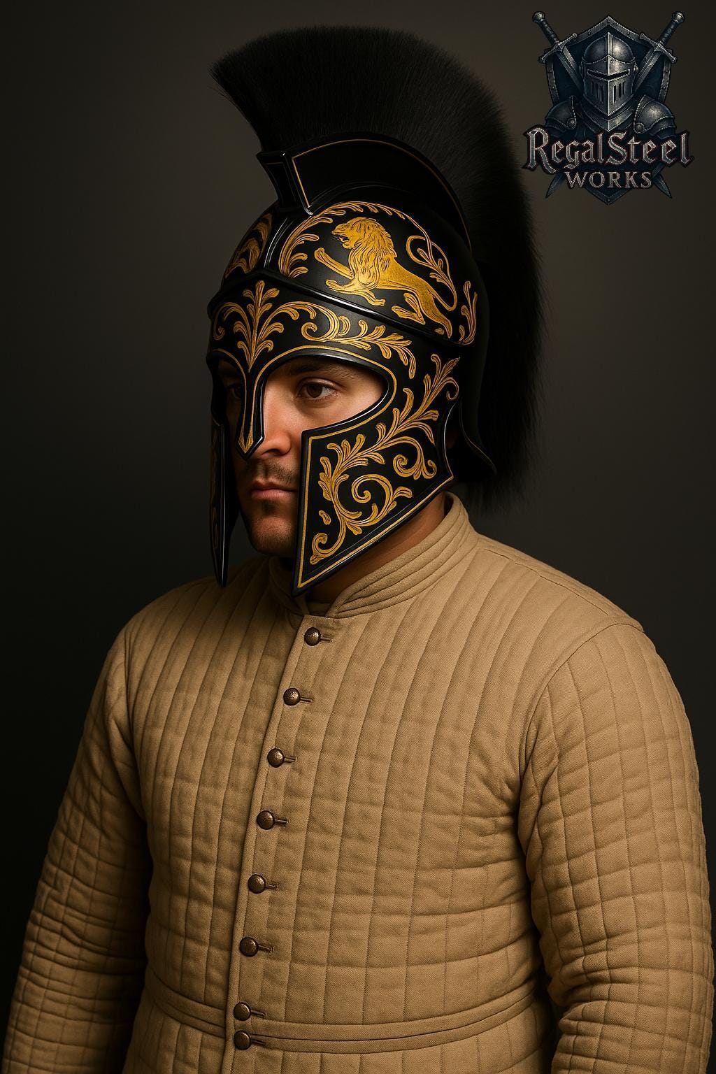 Medieval Greek Corinthian Helmet - Greek Larp Helmet Cosplay & Roleplay Halloween Costume