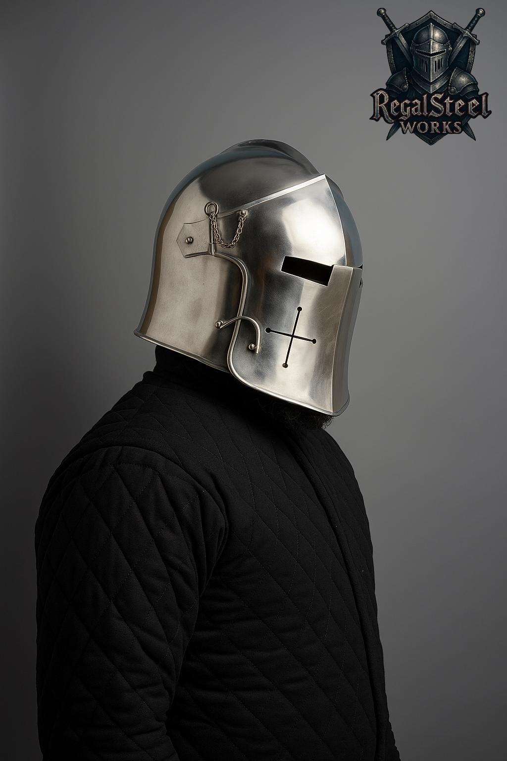Knight Helmet BATTLEQUEENARMORY Medieval Crusader Helmet With