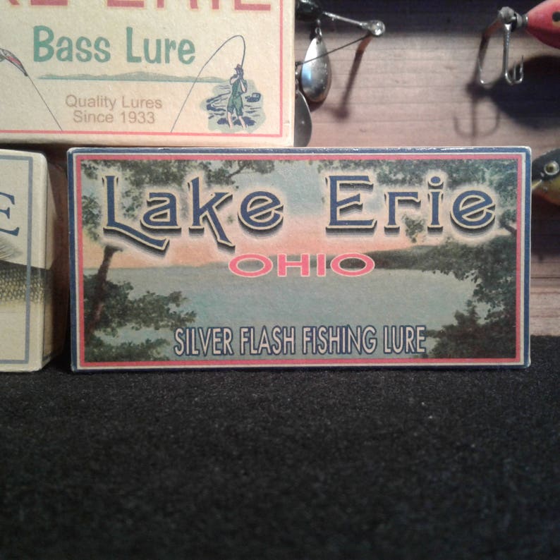 Lake Erie fishing lure boxes decor lake house cabin image 2