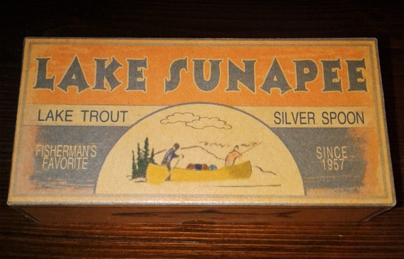 Lake Sunapee Fishing Lure Boxes Lake House Decor Etsy