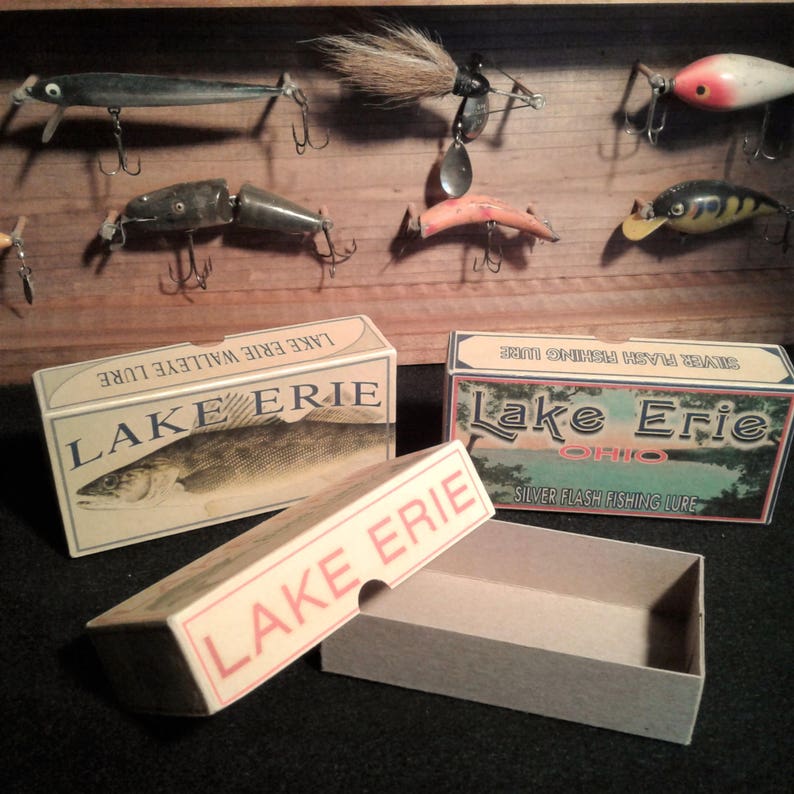 Lake Erie fishing lure boxes decor lake house cabin image 4