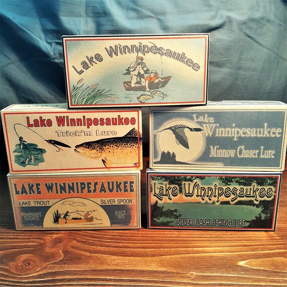 Lake Winnipesaukee Fishing Lure Boxes Make Great Lake House Cabin
