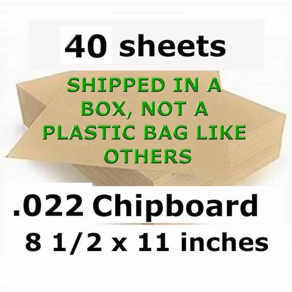 40 Sheets of Kraft Colored Chipboard Paperboard for Cricut and Sizzix  Shipped in a Sturdy Box, NOT A PLASTIC BAG 