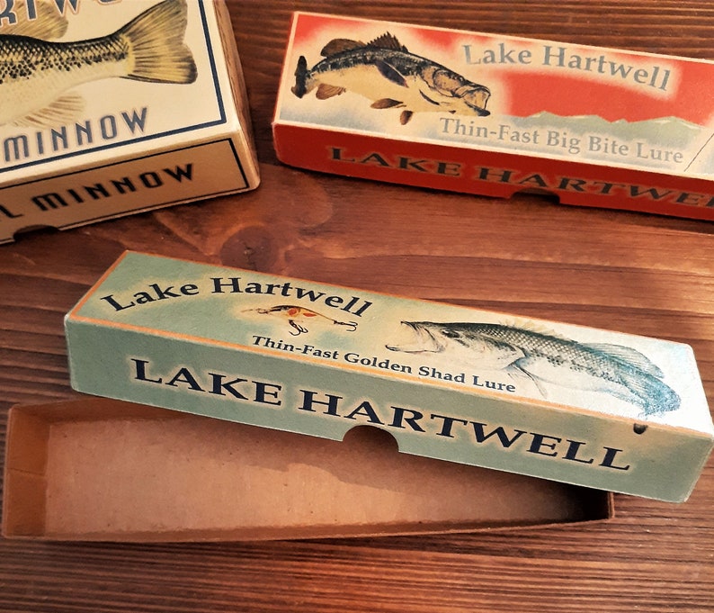 Lake Hartwell Fishing Lure Boxes Make Great Lake House Etsy