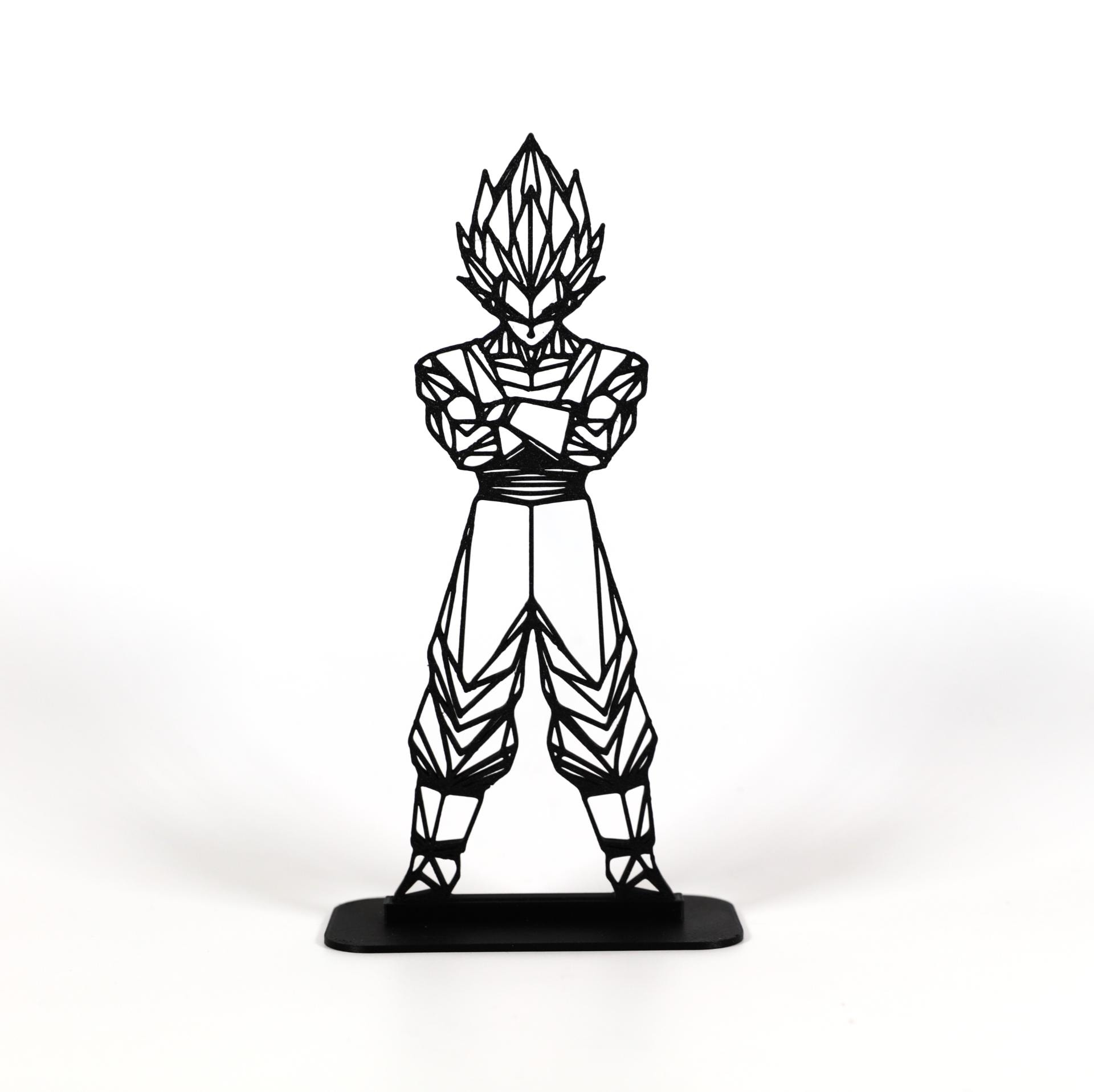 Vegeta Super Sayen "Low-Poly" sur socle - Dragon Ball Z