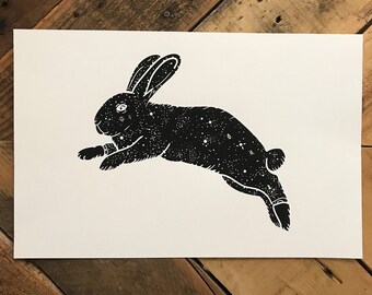 Lucky Space Rabbit Screen Print