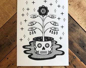 Bad Luck Skull Screen Print