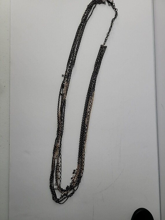Vintage Chicos Multi Strand Necklace Gunmetal Gol… - image 11