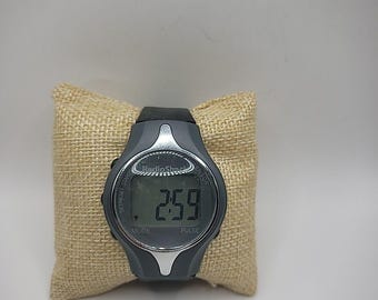 Vintage Wristwatch Watch Digital Gray 63-609 Pulse Watch Black Band New Battery