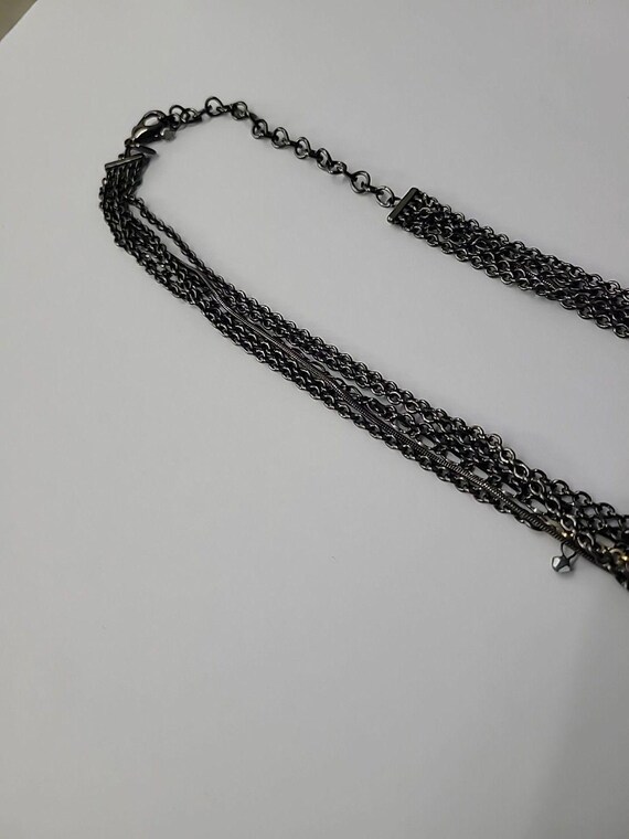 Vintage Chicos Multi Strand Necklace Gunmetal Gol… - image 15