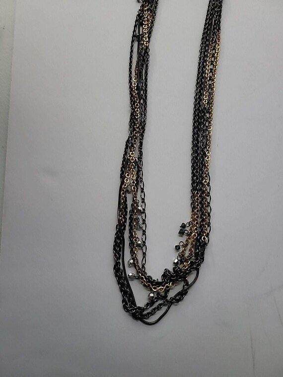 Vintage Chicos Multi Strand Necklace Gunmetal Gol… - image 10