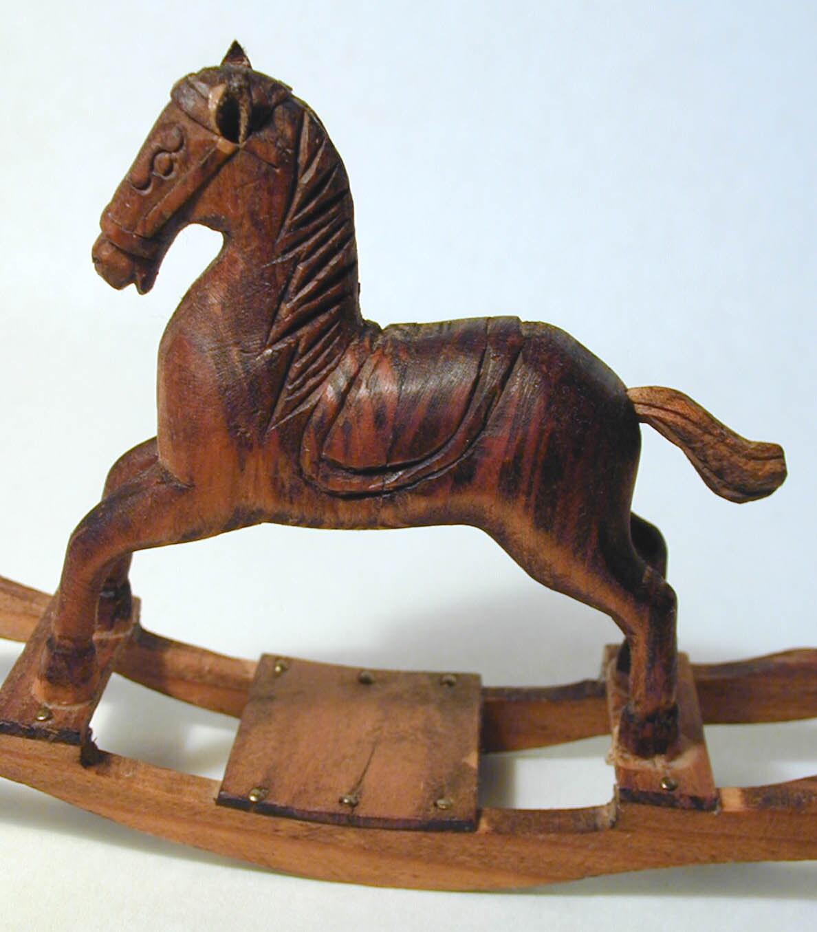 Vintage Hand Carved Small Rocking Horse Etsy