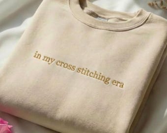 In meiner Kreuzstich-Ära besticktes Rundhals-Sweatshirt