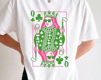 Komfortfarben Queen of Clubs Damen Golf-T-Shirt, grafisches Damen-Golf-Geschenk