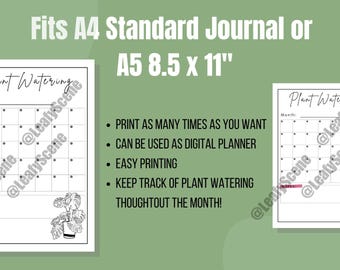 Plant Watering Tracker Monthly Planner Page Garden Tracker Indoor House Plant Water Track Plant Watering Printable Journal Page