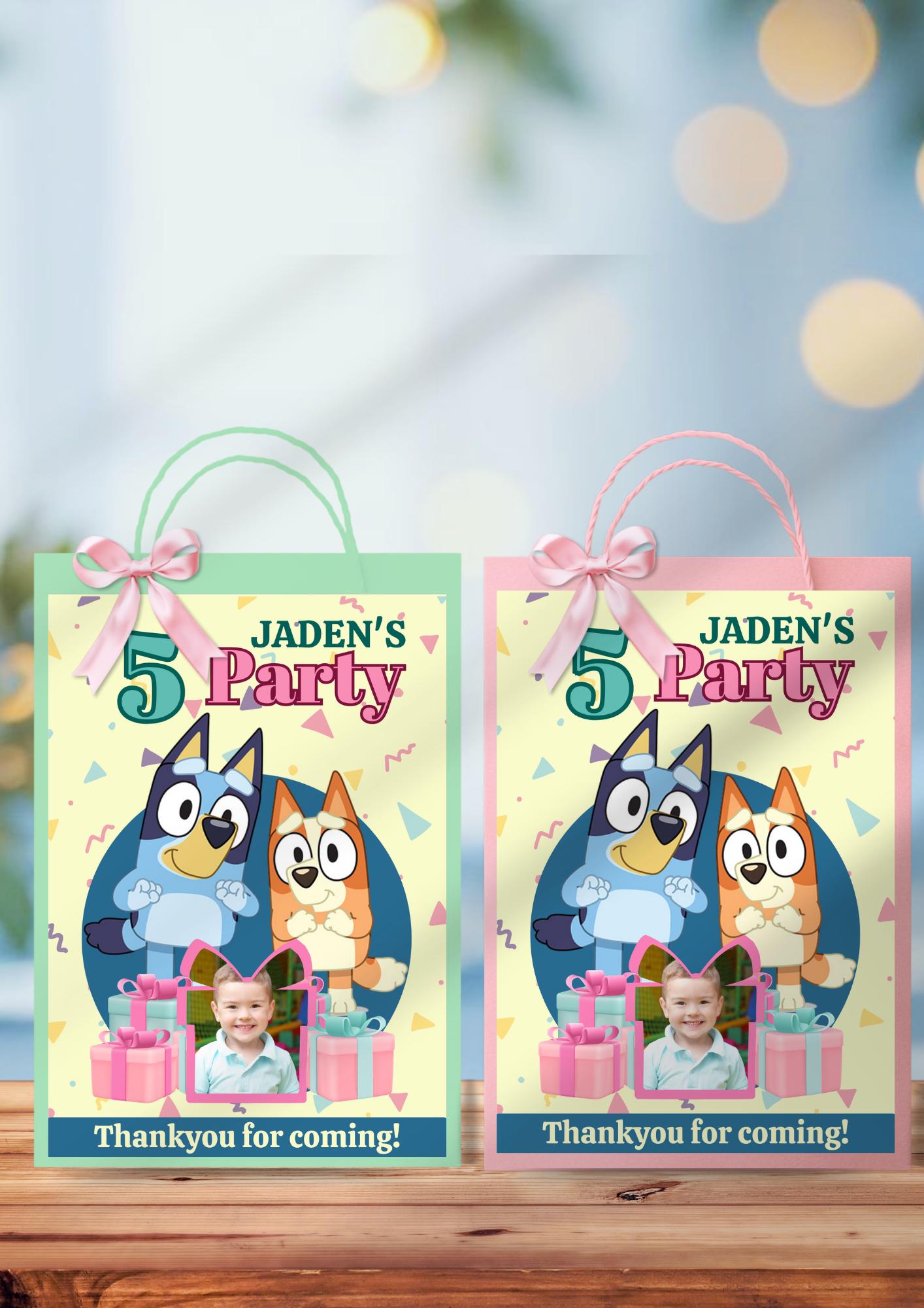 Personalized Bluey Party Thank You Toppers