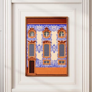 Porto Digital Download: Portuguese Tiles, Portugal Travel Poster, Dopamine Decor, Chinoiserie Style