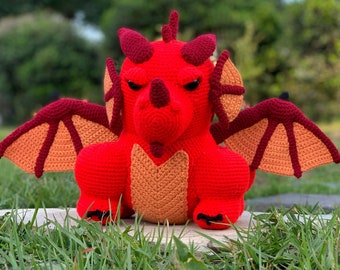ALLEEN GEHAAKT PATROON Themberchaud de angstaanjagend schattige roly-poly drakenamigurumi dnd D&D