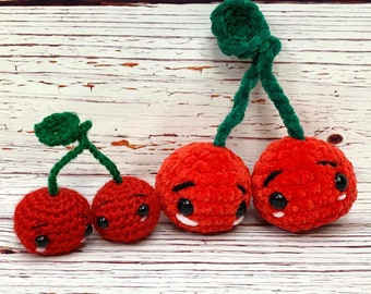 ALLEEN GEHAAKT PATROON Gehaakte kersen kersenpatroon pluche amigurumi