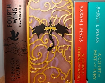 Fourth Wing Dragon Book Nook | "I Will Not Die Today" Quote, 3D Printed Shelf Decor
