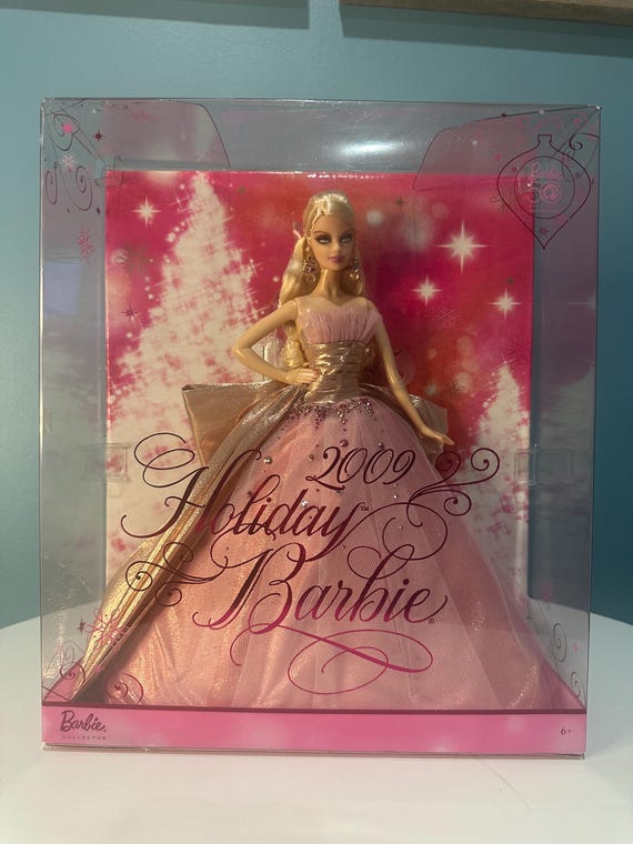 pink dress holiday barbie Barbie 2009 Holiday Doll