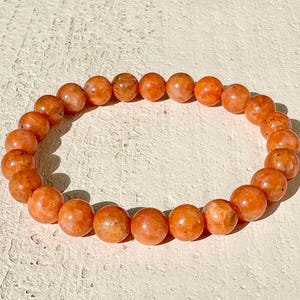 Genuine Orange Calcite Crystal Healing Chakra Bracelet