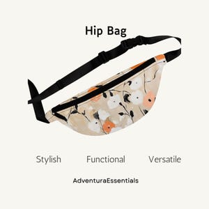 Crèmekleurige heuptas met bloemen, neutraal heuptasje met kaartsleuven, handsfree heuptasje met ritsvakken voor dagelijks reizen
