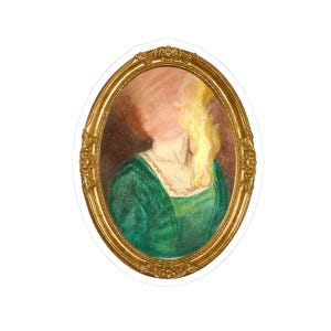 Portrait of a Lady on Fire Kiss-Cut Stickers, Women Loving Women Film Vinyl Sticker, LGBTQ Pride Decal, Romantic Movie Art, Feminist Gift