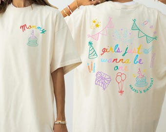 Girls Just Wanna Be ONE Shirt, Custom Comfort Colors First Birthday Girl Matching Family TShirts, Fun to Be ONE 1st Birthday Tee, BDay Theme